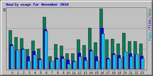 Hourly usage for November 2010