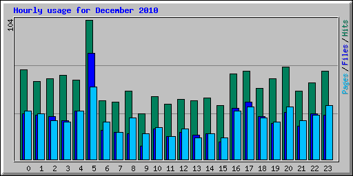 Hourly usage for December 2010